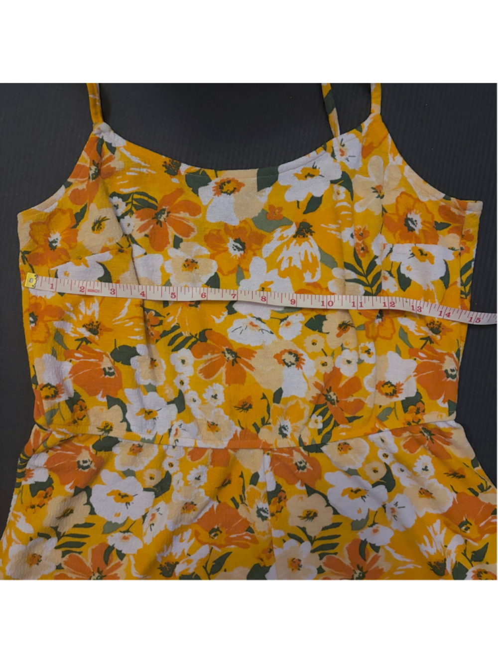 H&M DIVIDED Orange Floral Print Romper - Picture 4 of 4